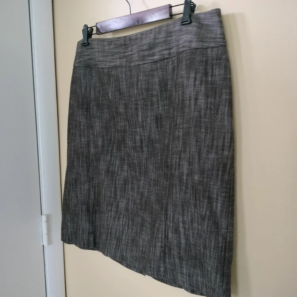 Larry Levine Cotton Blend Brown Gray Pencil Skirt 16 Work Office Stretch Career